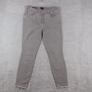 NYDJ Ami Skinny Legging Grey High Rise Raw Hem Jeans Womens Size 8